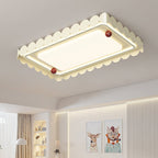 Contemporary Nordic Cream Round Square Rectangle Iron Acrylic LED Flush Mount Ceiling Light For Bedroom