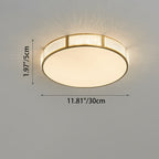 Contemporary Scandinavian Round Copper Acrylic LED Flush Mount Ceiling Light For Bedroom