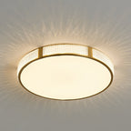 Contemporary Scandinavian Round Copper Acrylic LED Flush Mount Ceiling Light For Bedroom