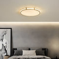 Contemporary Scandinavian Round Copper Acrylic LED Flush Mount Ceiling Light For Bedroom