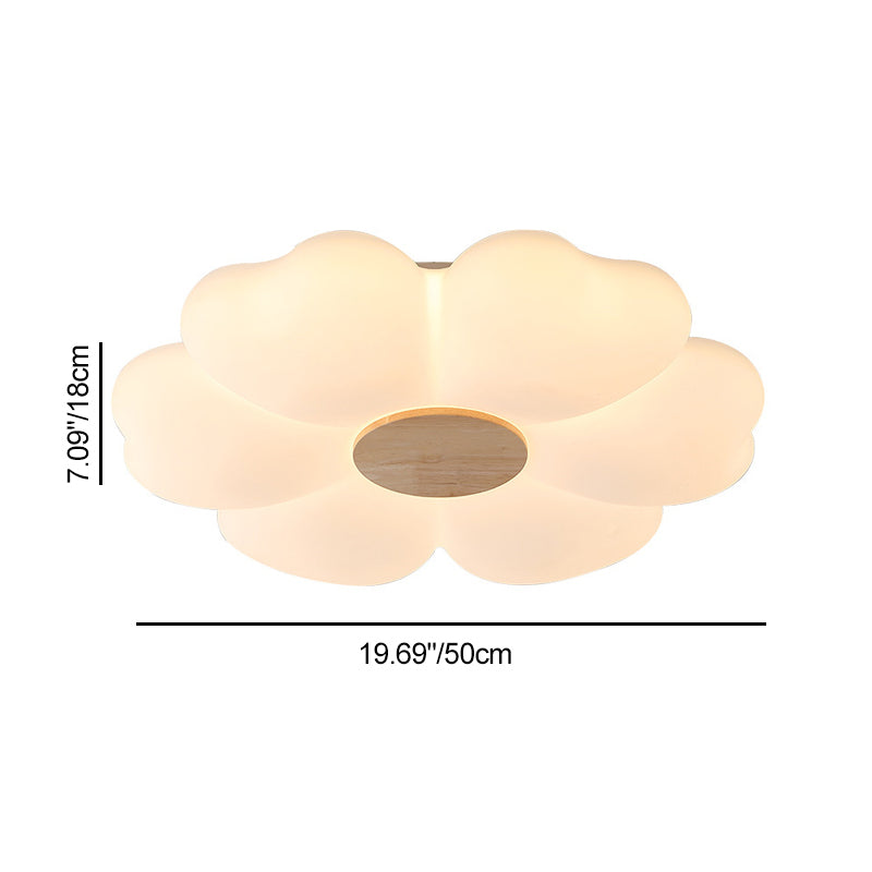 Contemporary Nordic Flower Iron Acrylic LED Flush Mount Ceiling Light For Bedroom