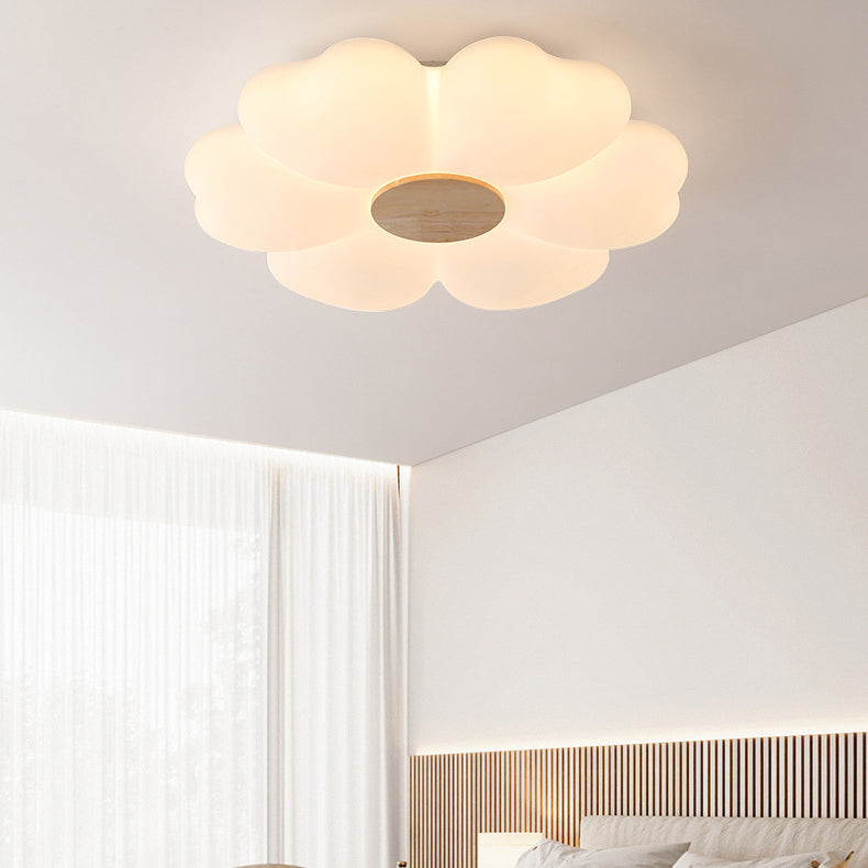 Contemporary Nordic Flower Iron Acrylic LED Flush Mount Ceiling Light For Bedroom