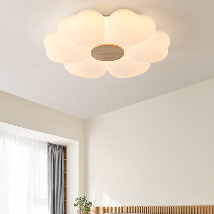 Contemporary Nordic Flower Iron Acrylic LED Flush Mount Ceiling Light For Bedroom