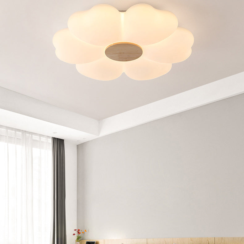 Contemporary Nordic Flower Iron Acrylic LED Flush Mount Ceiling Light For Bedroom