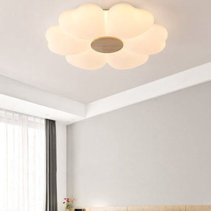 Contemporary Nordic Flower Iron Acrylic LED Flush Mount Ceiling Light For Bedroom