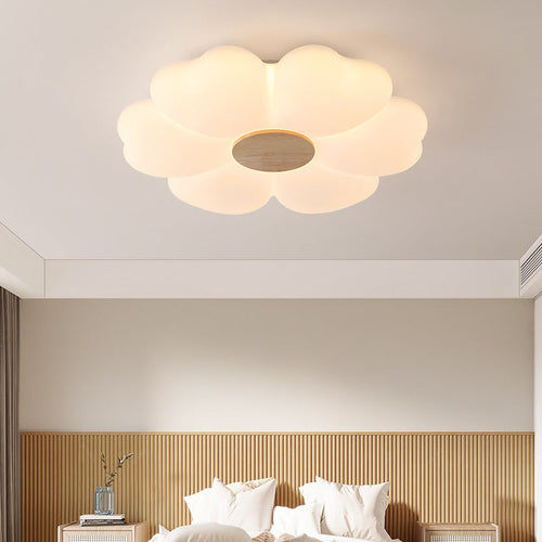 Contemporary Nordic Flower Iron Acrylic LED Flush Mount Ceiling Light For Bedroom