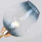 Contemporary Nordic Dome Gradient Iron Glass Lampshade 4/6 - Light Semi-Flush Mount Ceiling Light For Living Room Lumendat