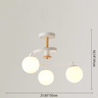 Contemporary Nordic Dome Orbs Curved Distortion Iron Solid Wood Glass 3/5 - Light Chandelier for Dining Room BulbSquare