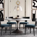 Contemporary Scandinavian Semicircular Conical Copper Glass 1 - Light Pendant Light For Dining Room