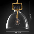 Contemporary Scandinavian Semicircular Conical Copper Glass 1 - Light Pendant Light For Dining Room