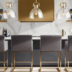 Contemporary Scandinavian Semicircular Conical Copper Glass 1 - Light Pendant Light For Dining Room