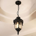 Traditional European Dome Conical Waterproof Aluminum Glass 1 - Light Pendant Light for Outdoor Patio BulbSquare
