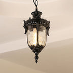 Traditional European Dome Conical Waterproof Aluminum Glass 1 - Light Pendant Light for Outdoor Patio BulbSquare