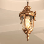 Traditional European Dome Conical Waterproof Aluminum Glass 1 - Light Pendant Light for Outdoor Patio BulbSquare