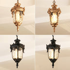 Traditional European Dome Conical Waterproof Aluminum Glass 1 - Light Pendant Light for Outdoor Patio BulbSquare