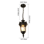 Traditional European Dome Conical Waterproof Aluminum Glass 1 - Light Pendant Light for Outdoor Patio BulbSquare