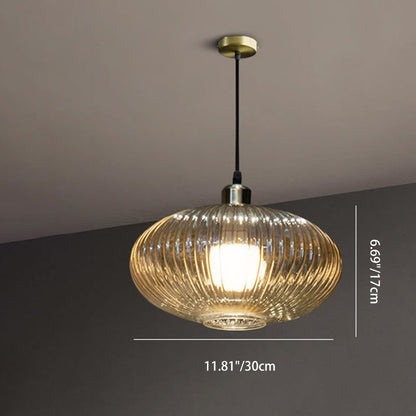 Contemporary Nordic Dome Oval Transparent Glass Iron 1 - Light Pendant Light For Living Room