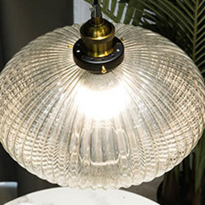 Contemporary Nordic Dome Oval Transparent Glass Iron 1 - Light Pendant Light For Living Room