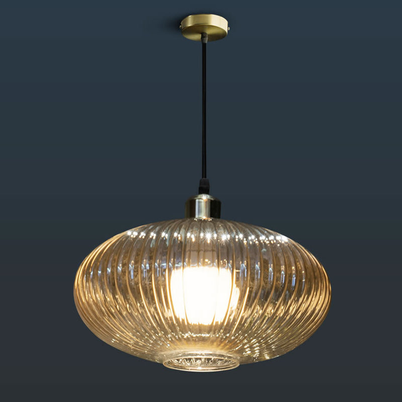 Contemporary Nordic Dome Oval Transparent Glass Iron 1 - Light Pendant Light For Living Room