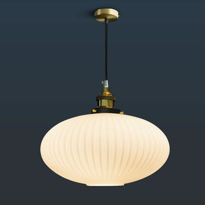 Contemporary Nordic Dome Oval Transparent Glass Iron 1 - Light Pendant Light For Living Room