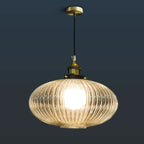 Contemporary Nordic Dome Oval Transparent Glass Iron 1 - Light Pendant Light For Living Room