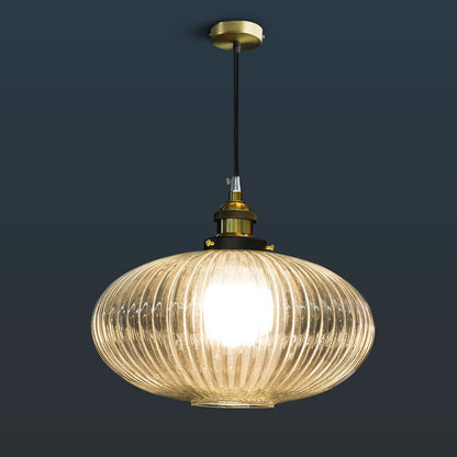 Contemporary Nordic Dome Oval Transparent Glass Iron 1 - Light Pendant Light For Living Room