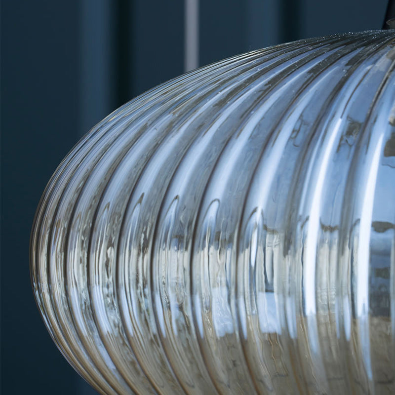 Contemporary Nordic Dome Oval Transparent Glass Iron 1 - Light Pendant Light For Living Room