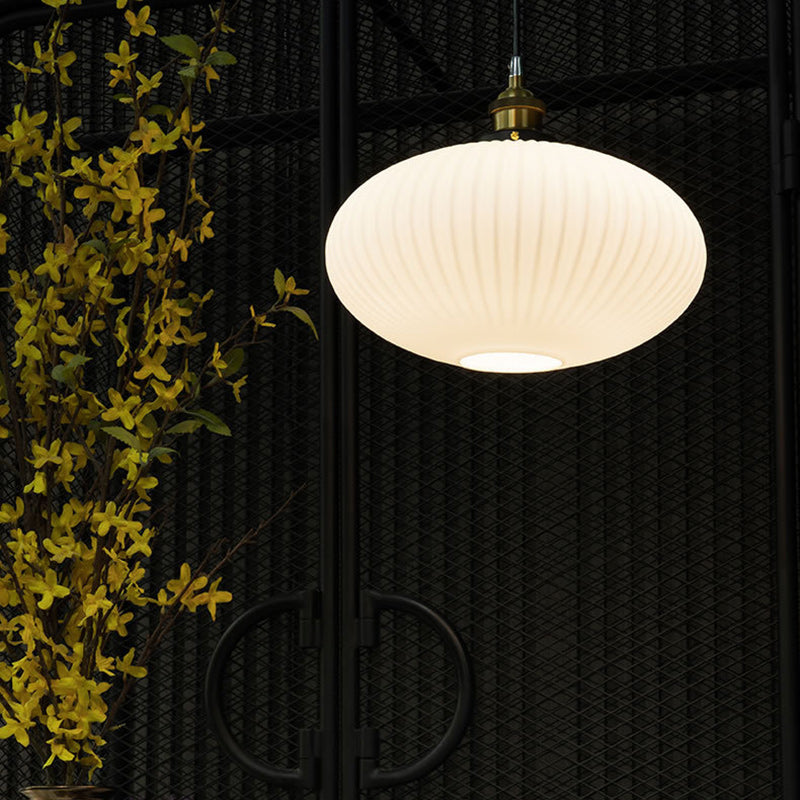 Contemporary Nordic Dome Oval Transparent Glass Iron 1 - Light Pendant Light For Living Room