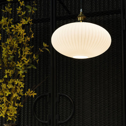 Contemporary Nordic Dome Oval Transparent Glass Iron 1 - Light Pendant Light For Living Room