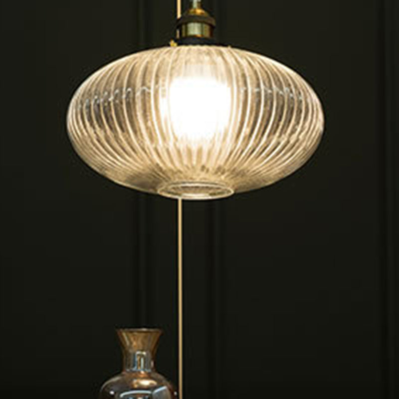 Contemporary Nordic Dome Oval Transparent Glass Iron 1 - Light Pendant Light For Living Room
