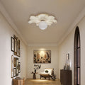 Traditional Japanese Floral Orb Resin Roto-molding 1 - Light Semi-flush Mount Ceiling Light for Living Room