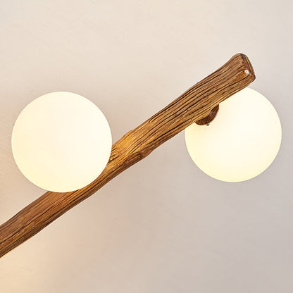 Traditional Japanese Dome Orb Long Branches Resin Roto-molding Metal 3/6/9/12/15 - Light Semi-flush Mount Ceiling Light for Living Room