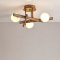 Traditional Japanese Dome Orb Long Branches Resin Roto-molding Metal 3/6/9/12/15 - Light Semi-flush Mount Ceiling Light for Living Room