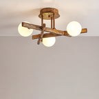 Traditional Japanese Dome Orb Long Branches Resin Roto-molding Metal 3/6/9/12/15 - Light Semi-flush Mount Ceiling Light for Living Room