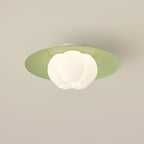 Contemporary Nordic Cream Pumpkin Disc Iron Roto-molding LED Flush Mount Ceiling Light For Hallways