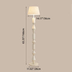 Contemporary Nordic Trapezoid Fabric Iron Lampshade Round Base 1 - Light Standing Floor Lamp For Living Room Lumendat