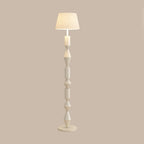 Contemporary Nordic Trapezoid Fabric Iron Lampshade Round Base 1 - Light Standing Floor Lamp For Living Room Lumendat