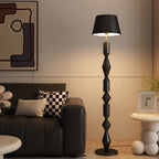 Contemporary Nordic Trapezoid Fabric Iron Lampshade Round Base 1 - Light Standing Floor Lamp For Living Room Lumendat