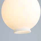 Contemporary Scandinavian Orb Hardware Resin Wood Glass 1 - Light Pendant Light For Living Room