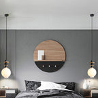 Contemporary Scandinavian Orb Hardware Resin Wood Glass 1 - Light Pendant Light For Living Room