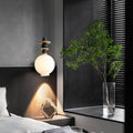 Contemporary Scandinavian Orb Hardware Resin Wood Glass 1 - Light Pendant Light For Living Room