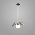 Contemporary Scandinavian Lotus Petals Resin Orb Glass 1 - Light Pendant Light For Dining Room