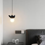Contemporary Scandinavian Lotus Petals Resin Orb Glass 1 - Light Pendant Light For Dining Room