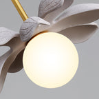 Contemporary Scandinavian Lotus Petals Resin Orb Glass 1 - Light Pendant Light For Dining Room