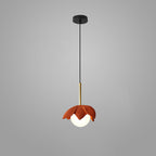 Contemporary Scandinavian Lotus Petals Resin Orb Glass 1 - Light Pendant Light For Dining Room