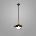 Contemporary Scandinavian Lotus Petals Resin Orb Glass 1 - Light Pendant Light For Dining Room