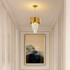 Modern Luxury Trapezoid Iron Crystal 3 - Light Pendant Light For Dining Room