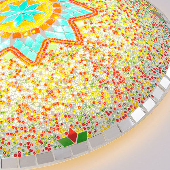 Traditional Tiffany Semicircle Hardware Glass 2/3/4 - Light Flush Mount Ceiling Light For Living Room Lumendat