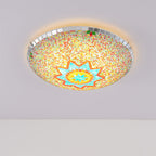 Traditional Tiffany Semicircle Hardware Glass 2/3/4 - Light Flush Mount Ceiling Light For Living Room Lumendat