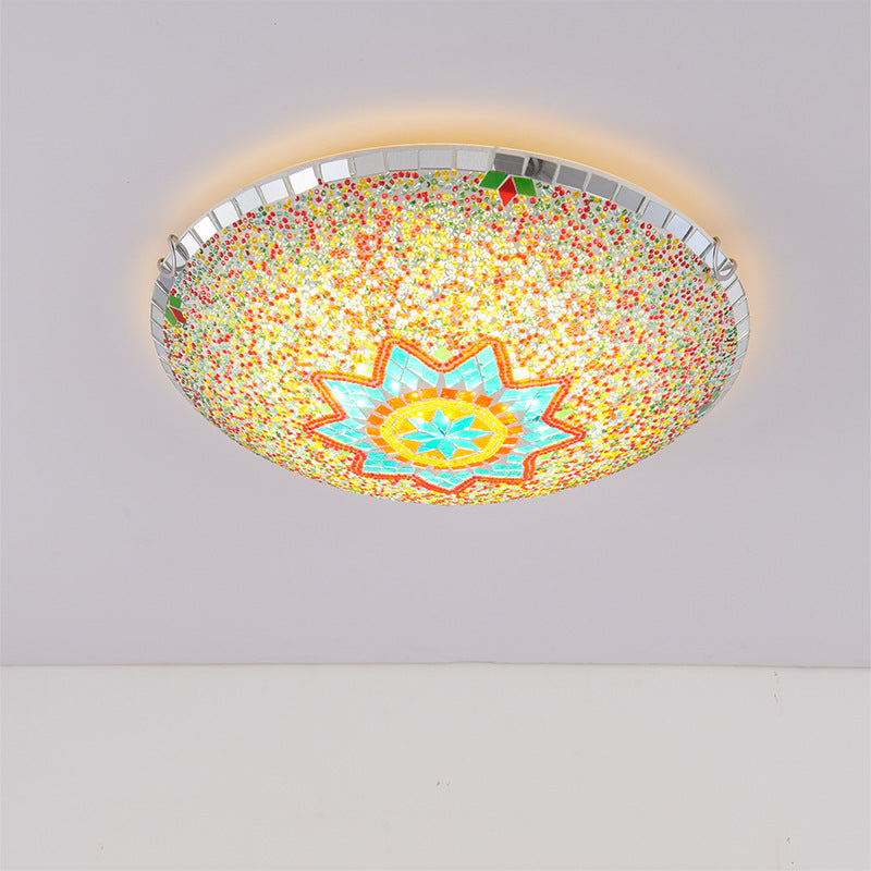 Traditional Tiffany Semicircle Hardware Glass 2/3/4 - Light Flush Mount Ceiling Light For Living Room Lumendat